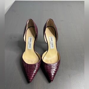 Jimmy Choo D’Orsay “Addison” croc embossed